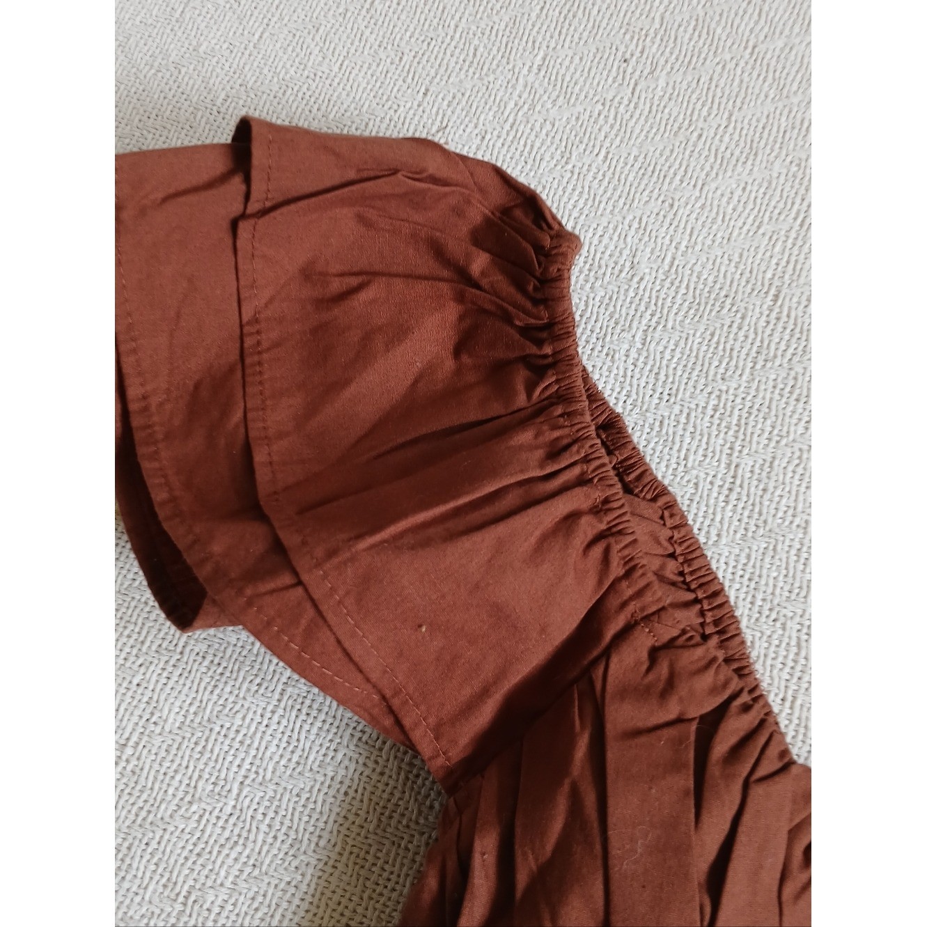 a&f cotton poplin ruffle top medium milkmaid earty rustic peasant fairy festiv