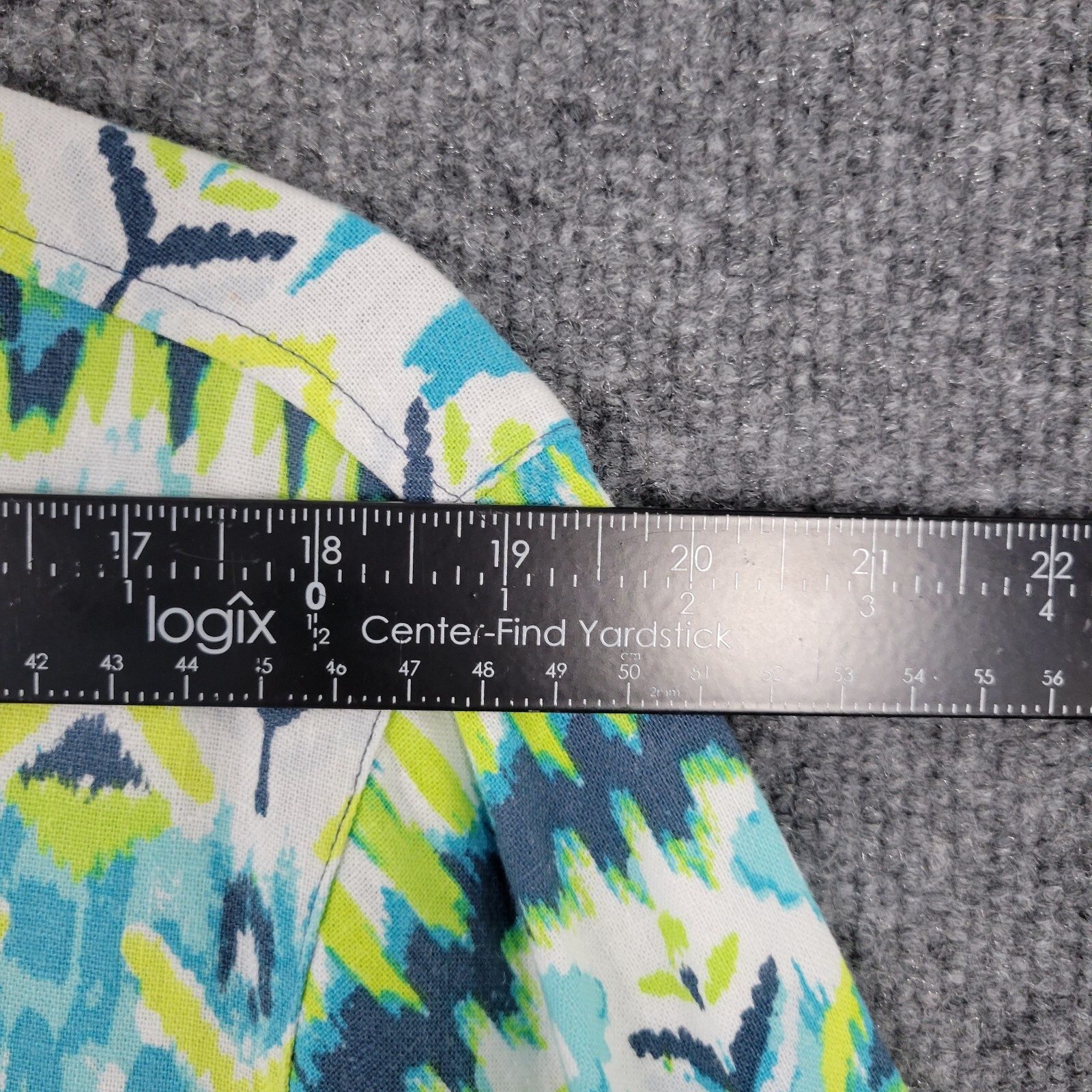 NWT ALI MILES Blue Green Ikat Floral Linen Artsy Toggle Button Up Top SIZE 2X