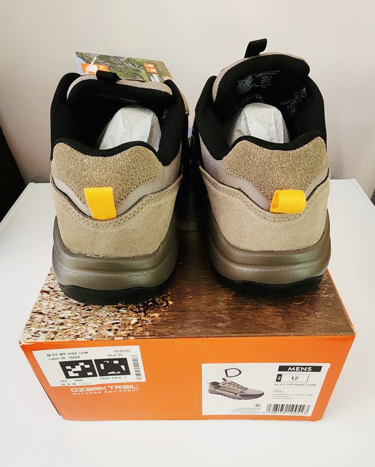 NEW Ozark Trail Waterproof Hiking Sneakers Shoes M OT WP HIKE LOW Taupe 9 or 12