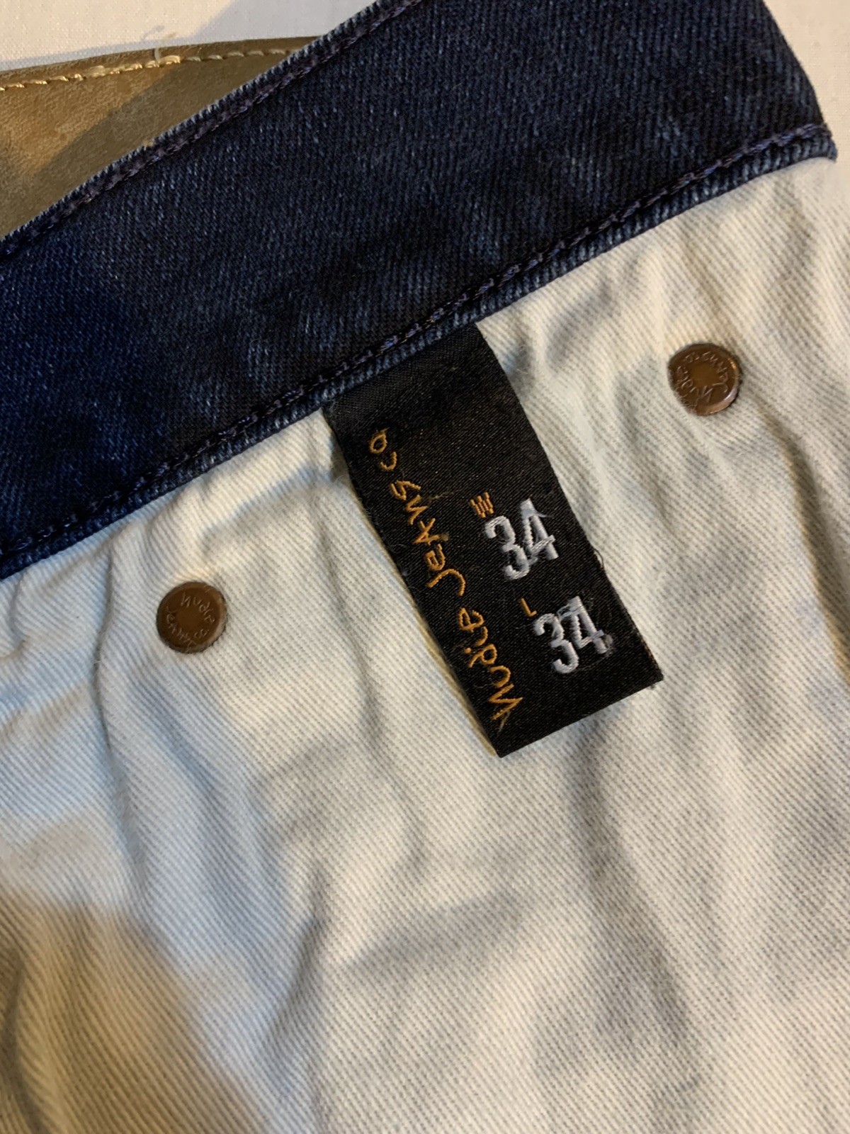 Nudie Jeans Co, Lean Dean, Deep Sparkle, 98% Cotton 2% Elastane, Size 34 x 34.
