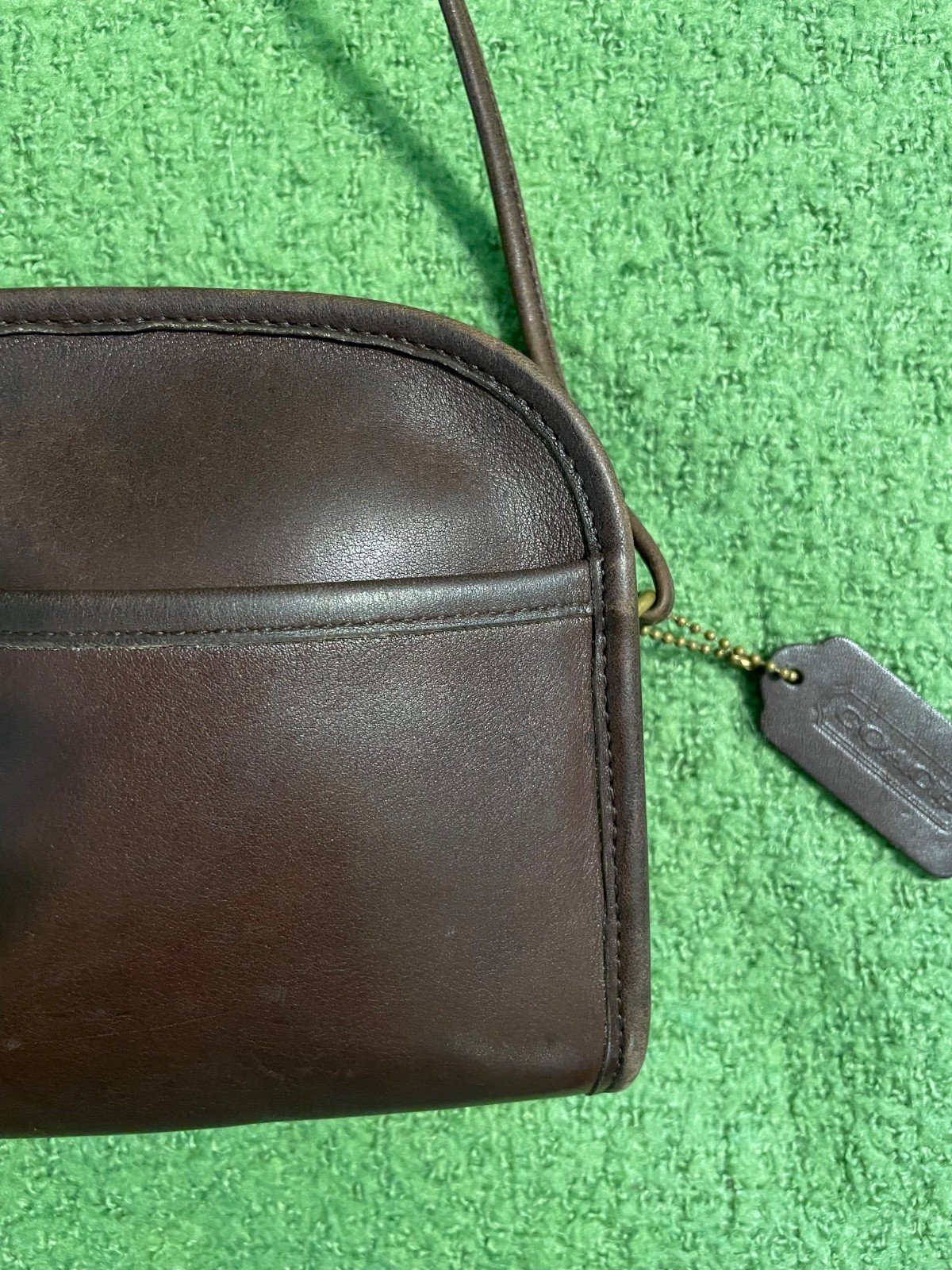 vtg COACH 9017 ABBIE Mahogany BROWN leather Crossbody Shoulder Bag zipper USA