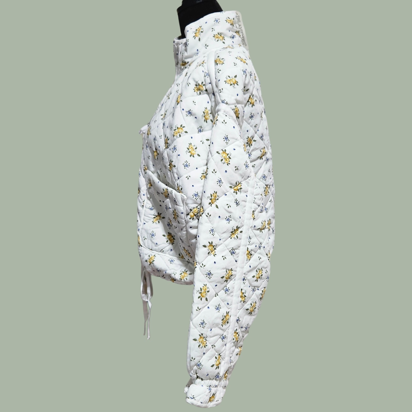 BLANKNYC Jacket Small Quilted Cropped Sun Bathed Floral Retro Cottagecore Fall!