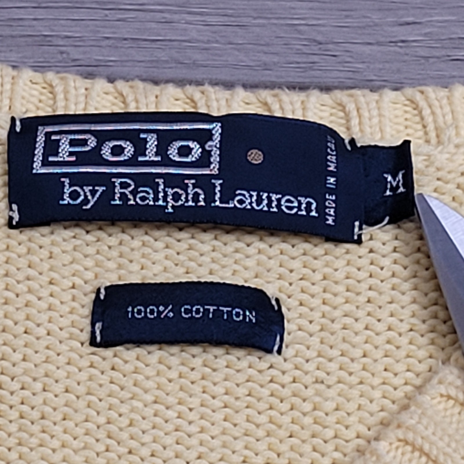 🐎 VTG Polo Ralph Lauren Macau Sweater Vest Men M Butter Yellow Preppy 90’s Y2K