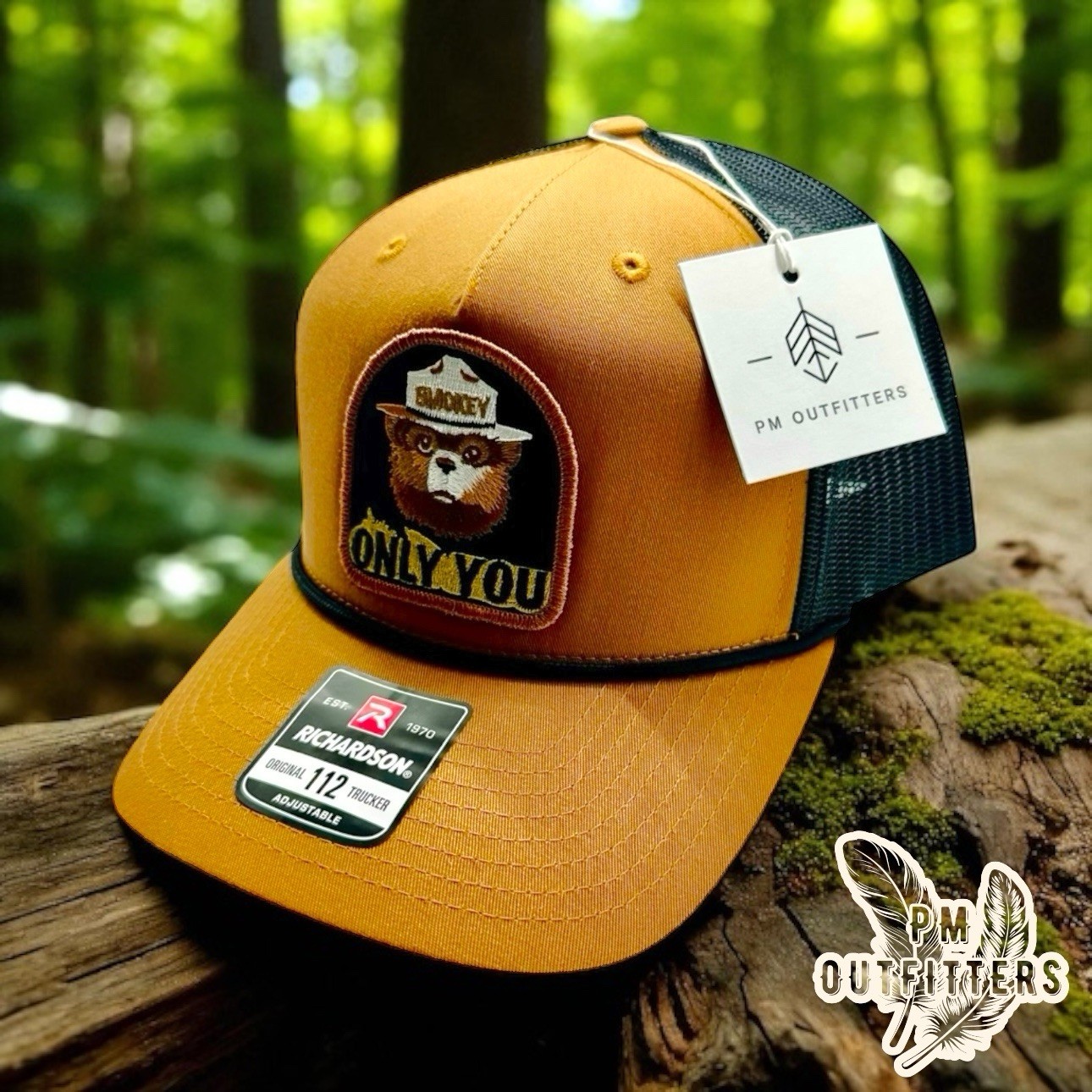 Vintage Retro Smokey Bear “Only You” Patch Richardson 112 Rope Trucker Hat