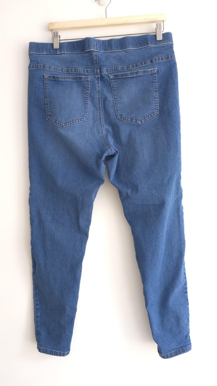 M&S Marks & Spencer Womens Blue Indigo Cotton Blend Denim Jeggings -Sz 18 R