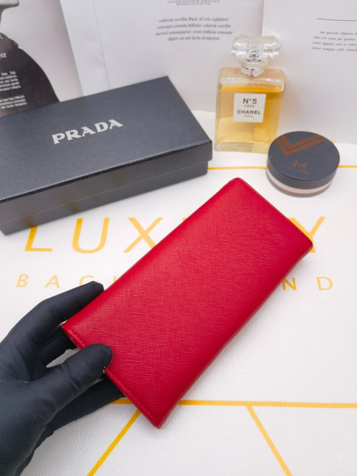 Prada Classic Saffiano Leather Envelope Long Wallet
