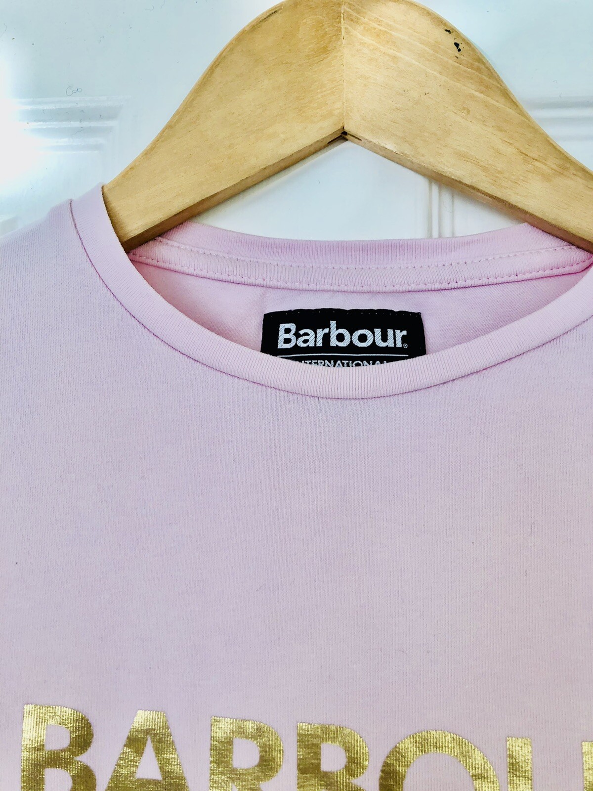 BARBOUR, Women top, size L, light pink, 94% cotton, 6% elastane