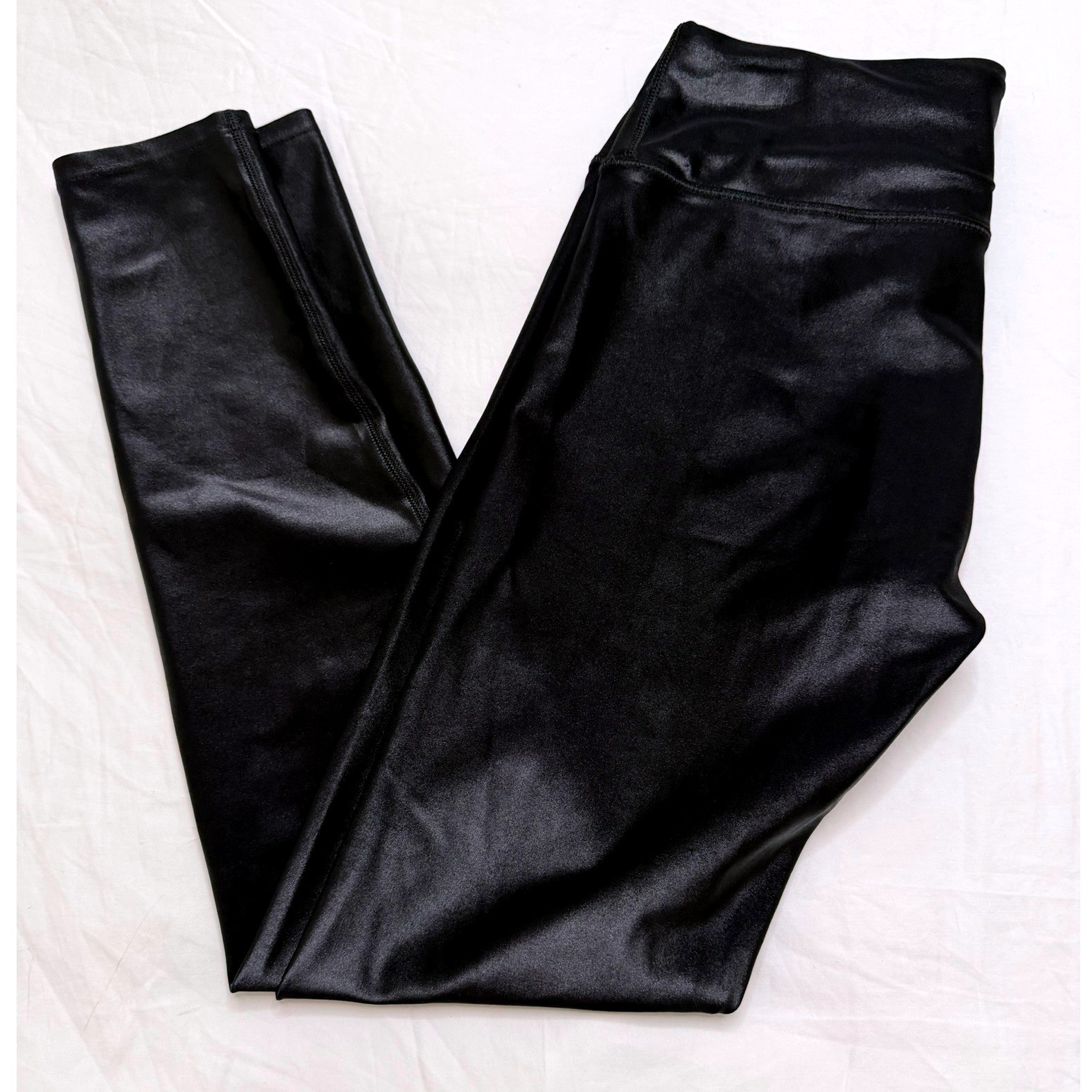 Noli Yoga Liquid Leggings Women Size S Black Excellent High Shine Wet Look Shiny