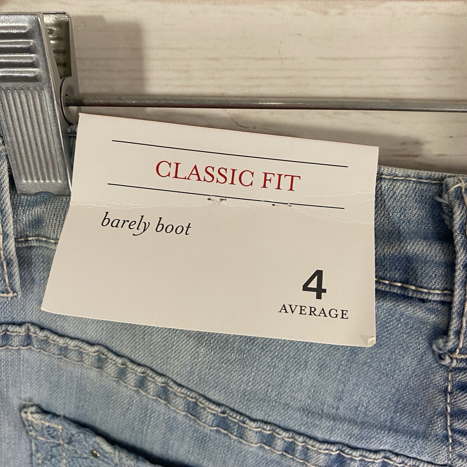 Christopher & Banks Womens Classic Fit Barely Boot Sz 4 Blue Stretch 29×30.5 New