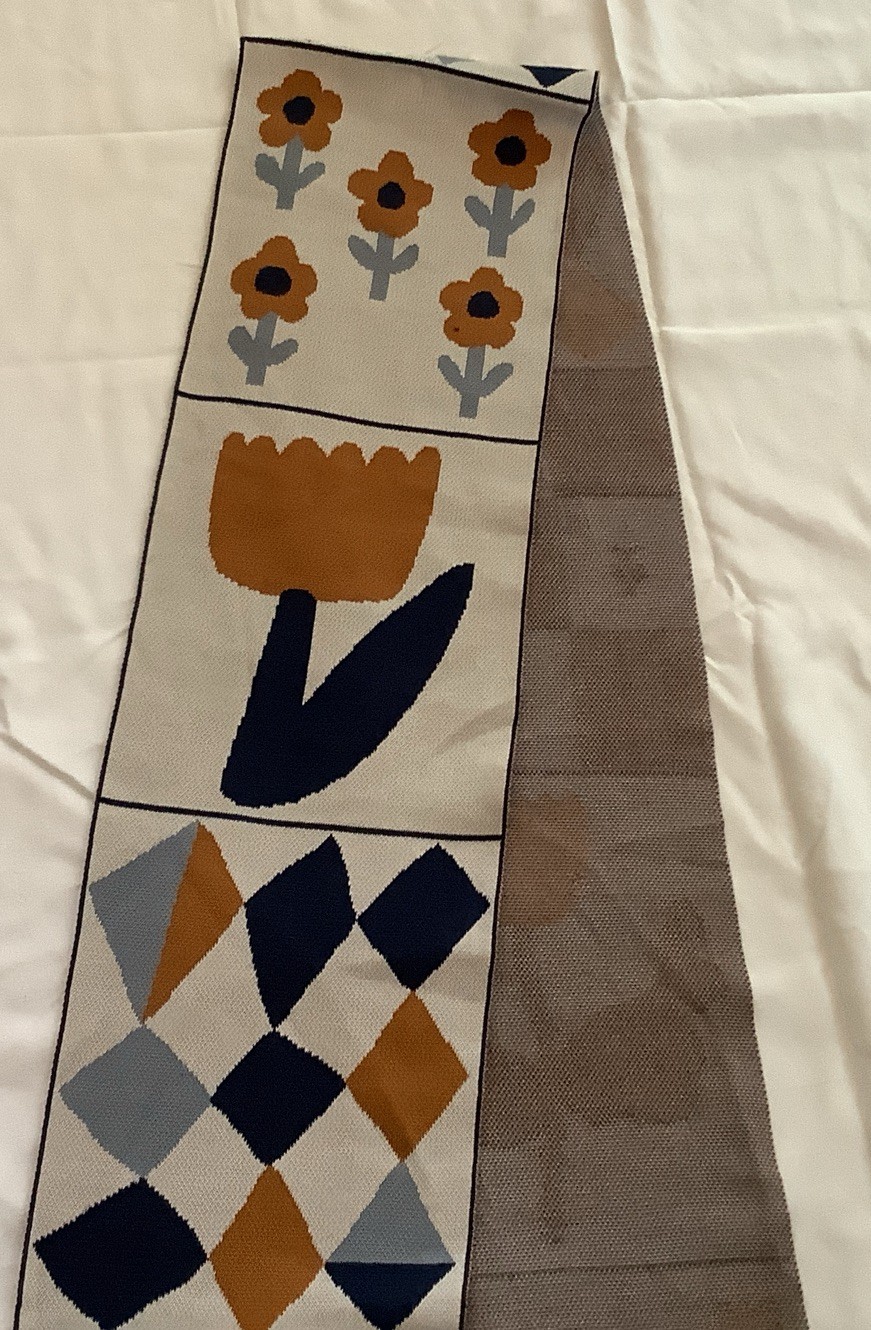 Biquette Toni Darling Frank Scarf 100% Egyptian Cotton 10” X80” $75 OP NWOT