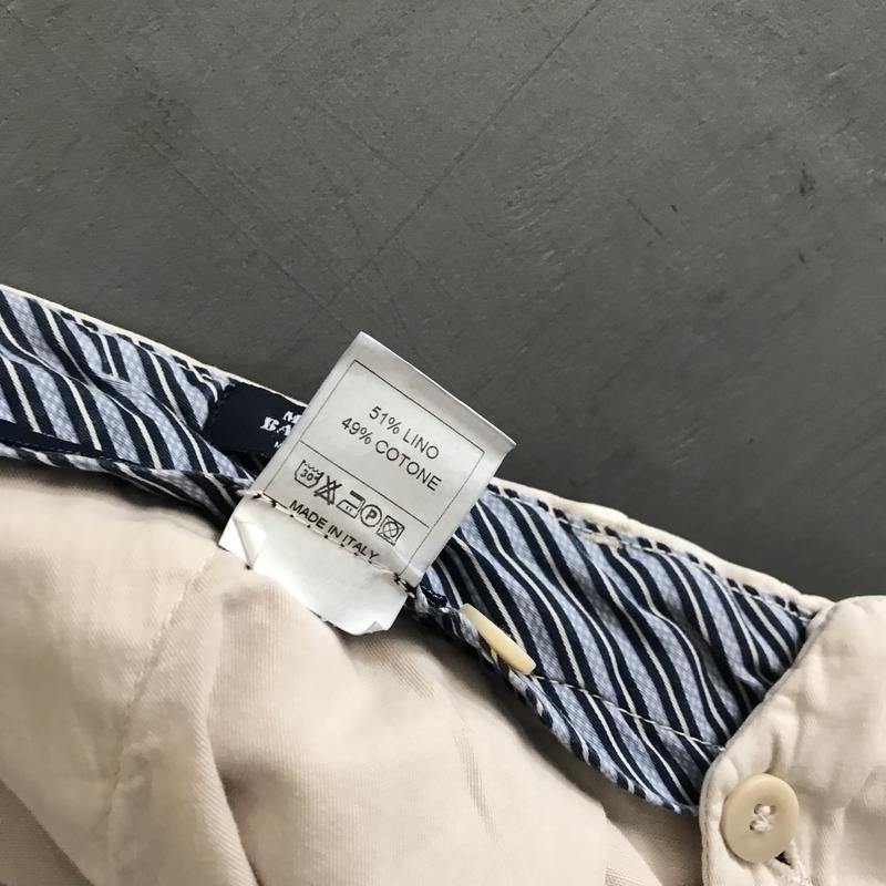 Men Maurizio Baldassari Trousers Beige Linen 40 /