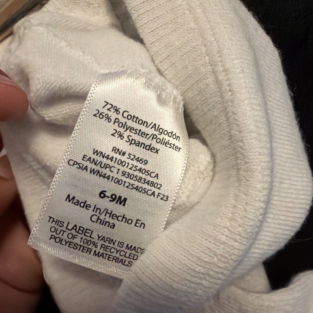 Unisex Baby White Solid Footed Tights 6-9 Months Cotton Blend, 1 Pair