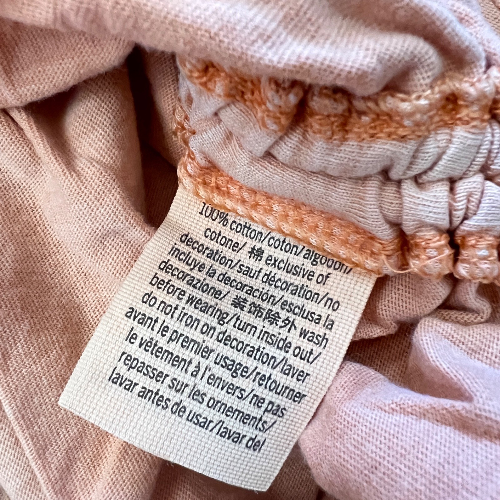 PINK Victoria’s Secret Ruched Long Sleeve Tee Size M Faded Orange