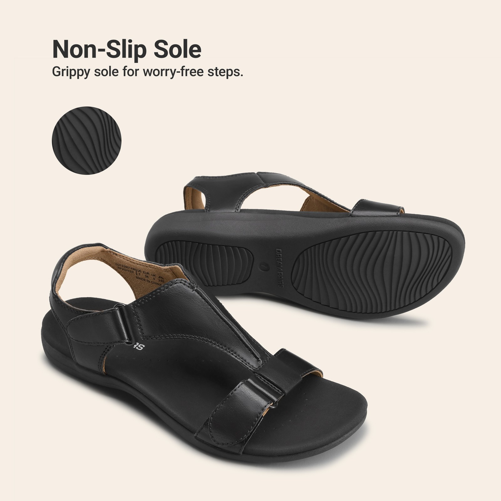 Women Arch Support T-Strap Orthopedic Flat Sandals Summer Beach Walking Sandals~