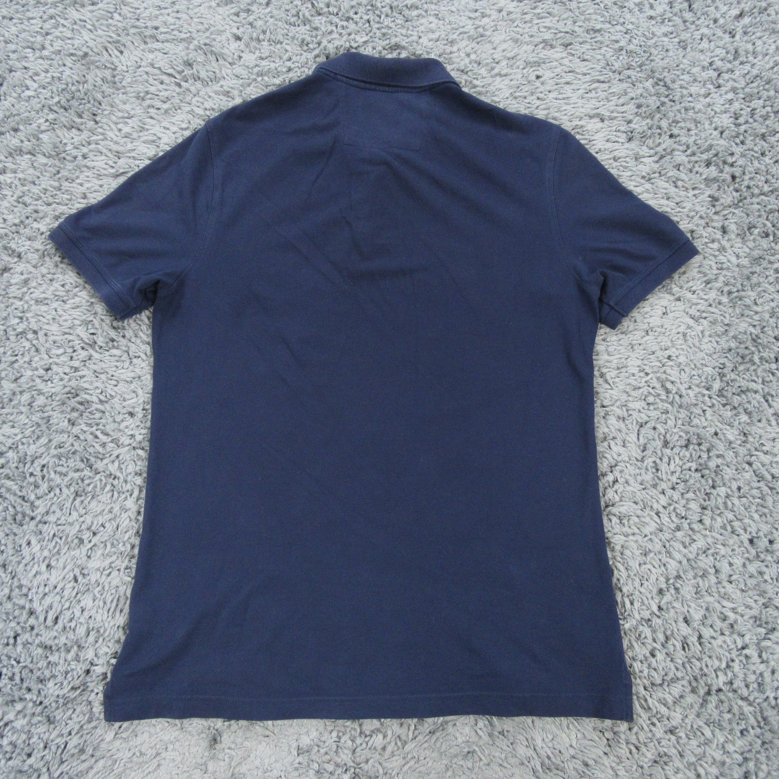 Banana Republic Shirt Mens Medium Dark Blue Stretch Polo Elephant Logo *Flaws