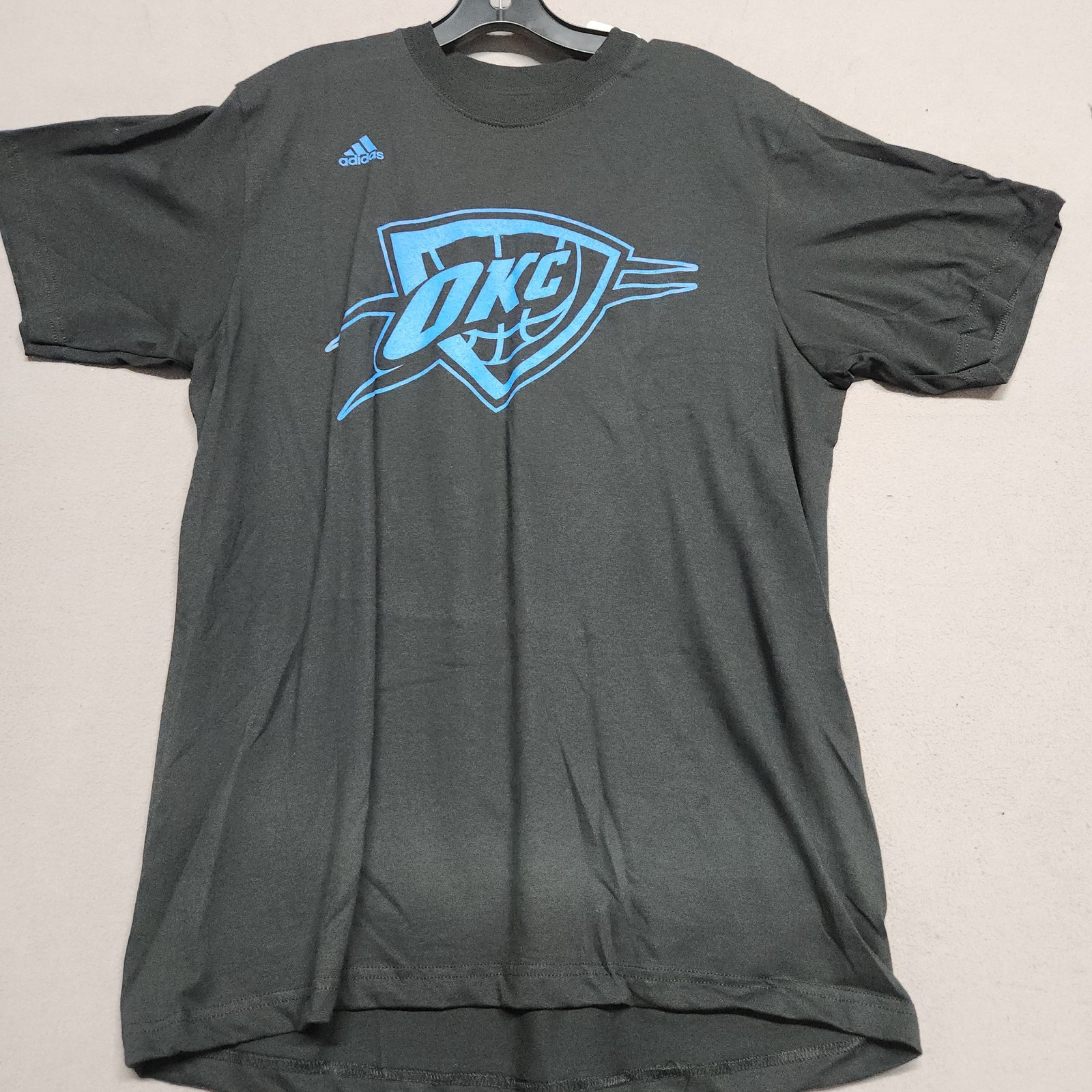 Adidas Okc Thunder Durantula 35 Nba T-Shirt Size L 100% Cotton Black 132 Lg