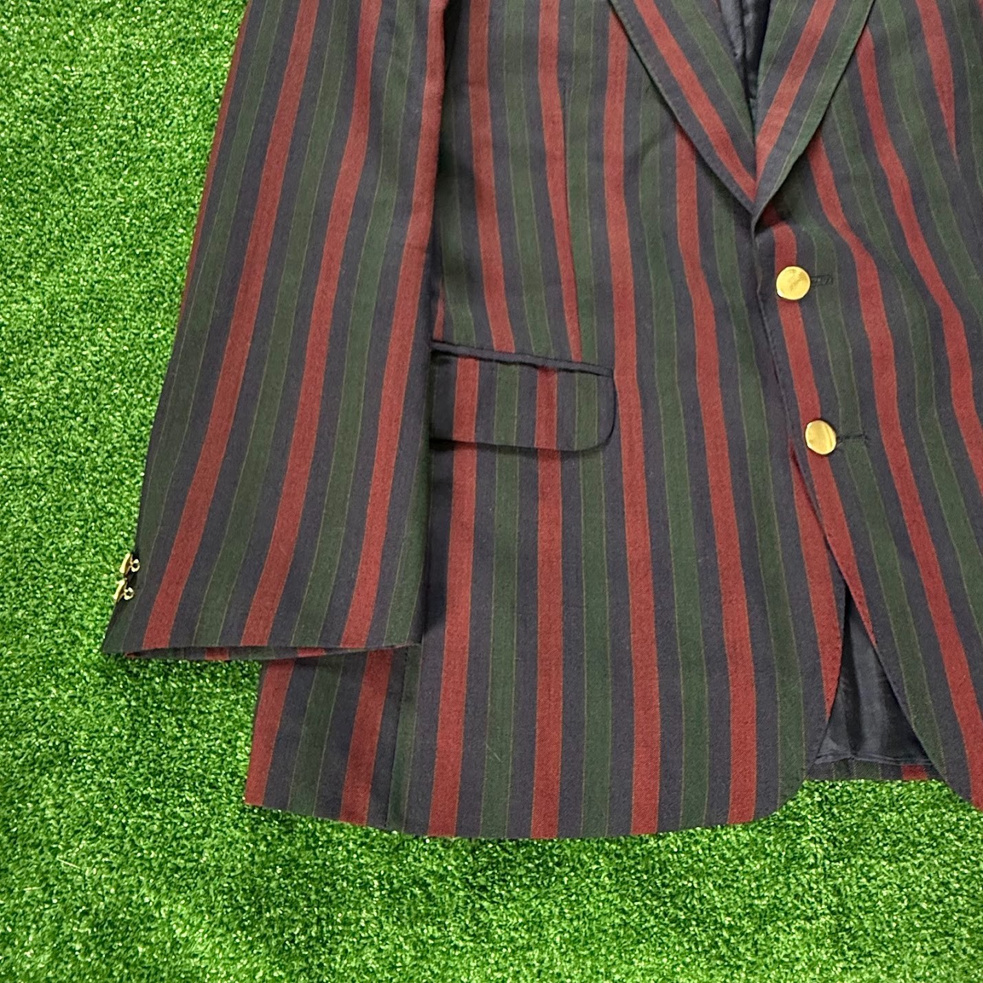 Vintage Brook Taverner Boating Regatta Blazer 40R Striped Wool Ivy Style Navy