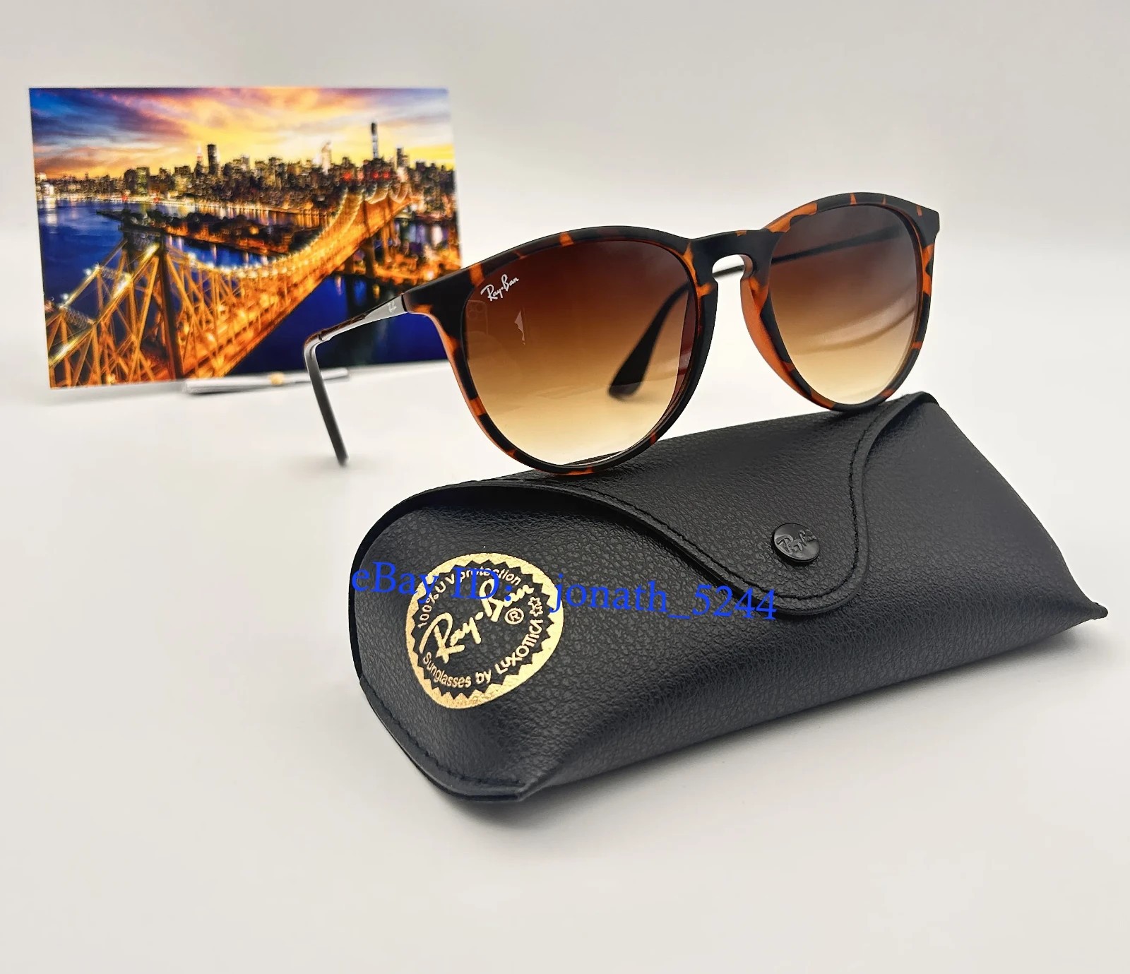 Ray-Ban Erika RB4171 710/T5 Womens Tortoise Brown Gradient Sunglasses 54mm 2N
