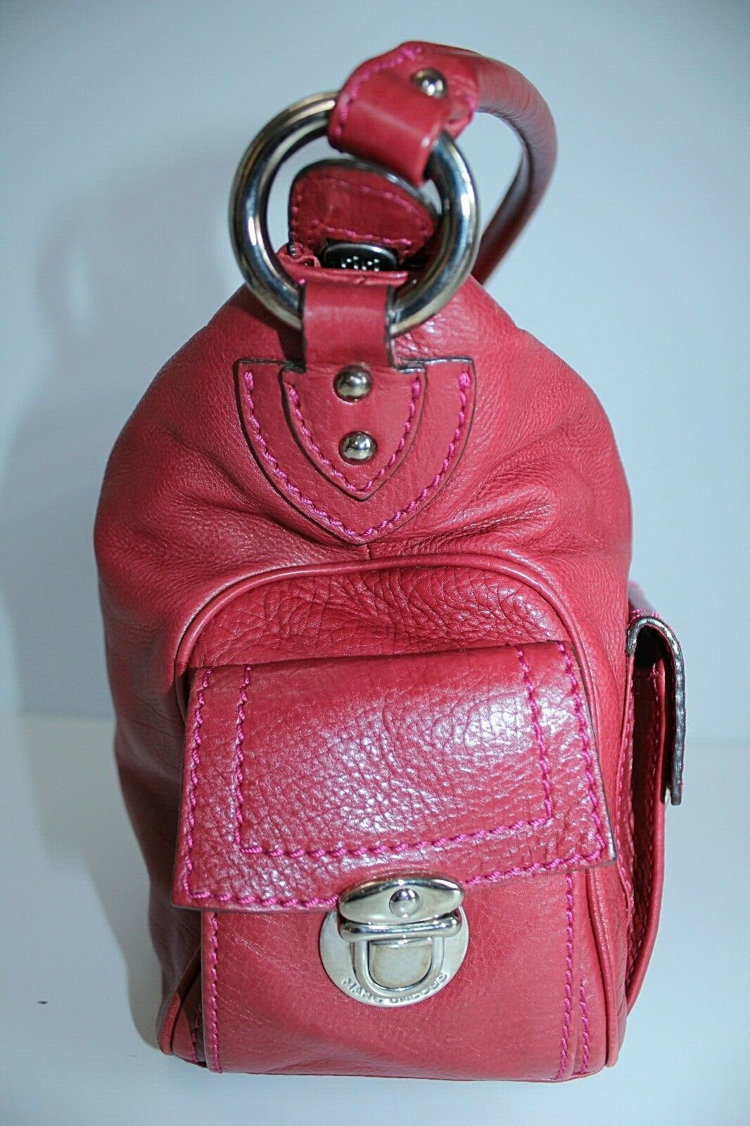 Vintage MARC JACOBS Multipocket Leather Hobo Bag in Red ~ MADE IN ITALY