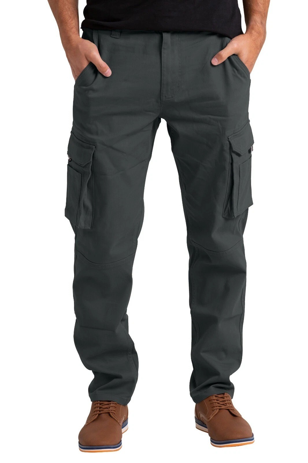 Men’s Flex Cargo Trousers Heavy Duty Stretch Casual Pants