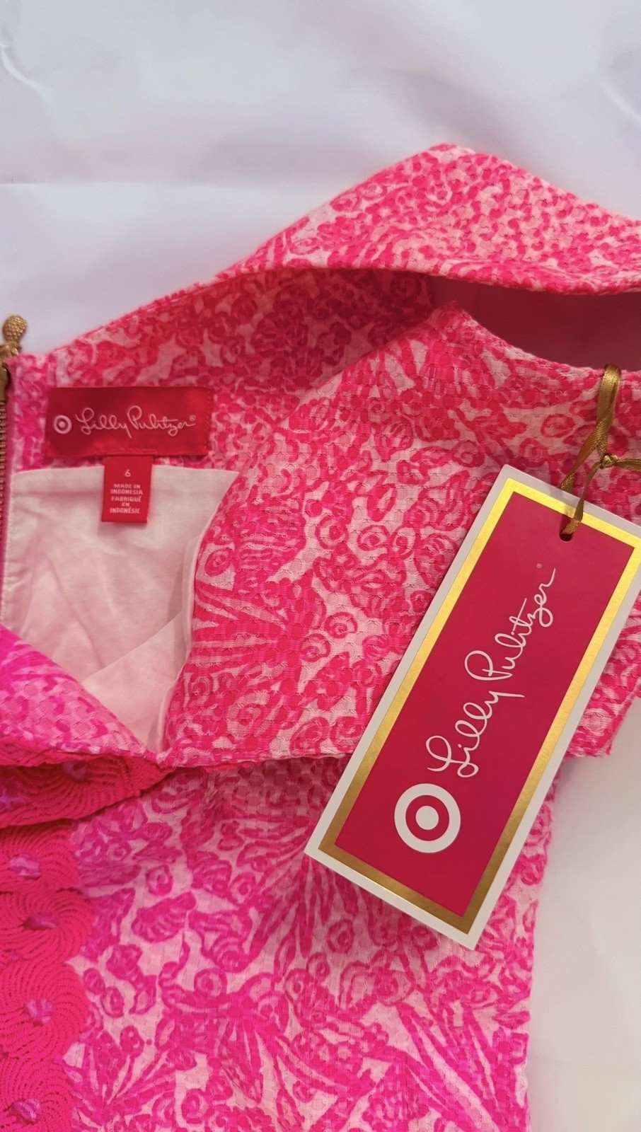 Lilly Pulitzer for Target Pink Floral Shift Dress Women’s Size 6 Sleeveless