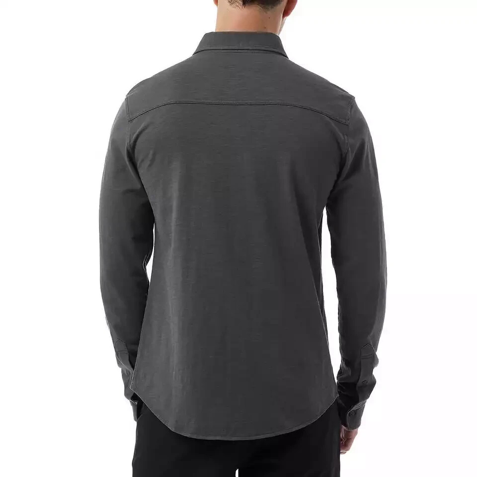 32 Degrees Cool Men’s Long Sleeve Button-Up Shirt, Gray, Size M