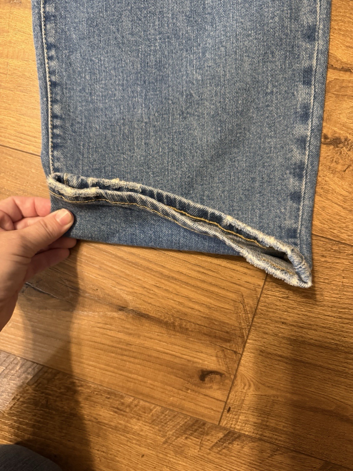 OLD NAVY OG Loose Wide Leg Jeans MEDIUM WASH BLUE size 12 Distressed