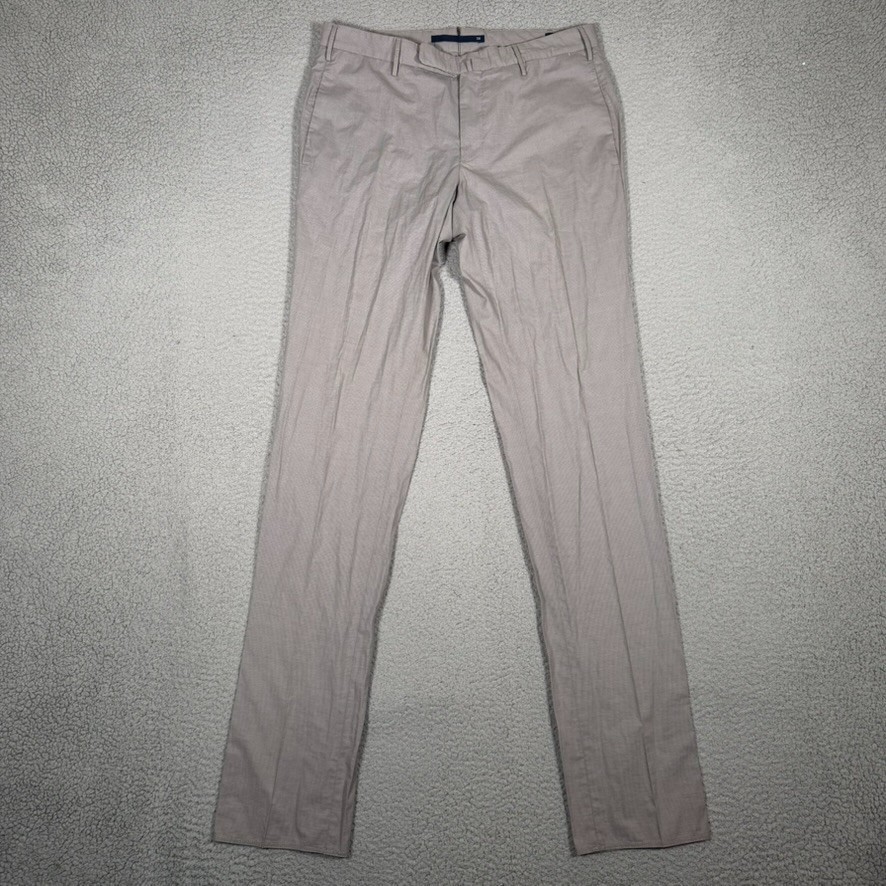 Incotex Pants Mens 50 32×37 Gray Slim Fit High Comfort Trousers Dress Slacks