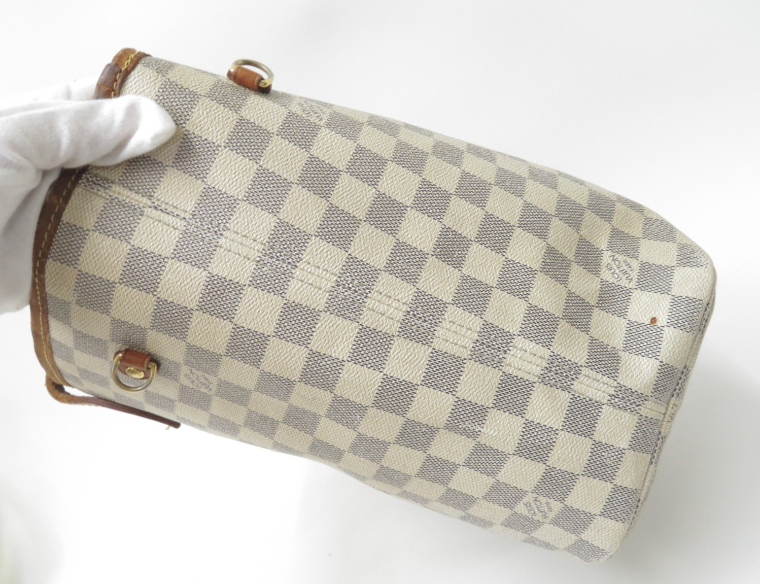 Authentic Louis Vuitton Damier Azur Neverfull MM Shoulder Tote Bag F#51574