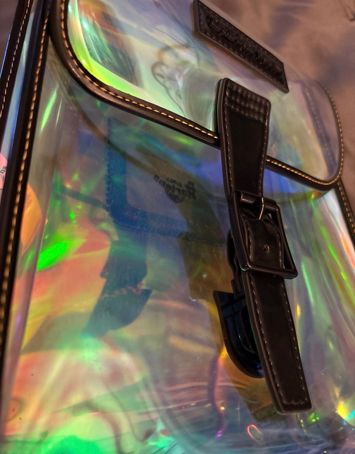 Dr Martens Mini Iridescent Holographic Clear Backpack