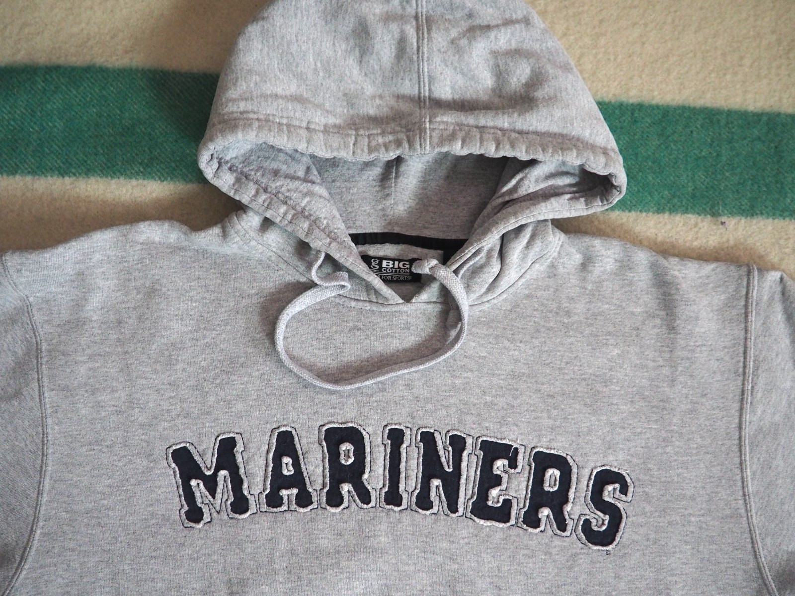 VTG Y2k Gear MLB Seattle Mariners Heather Gray Sewn Hoodie Sweatshirt Mens L