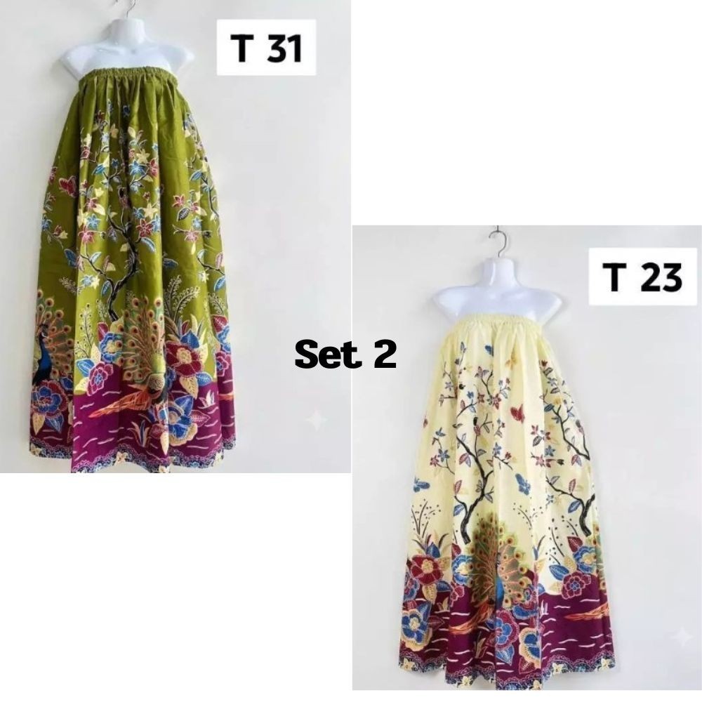 Thai Batik Sarong Long Skirt Shower Lady’s Wear Shower 2 Pcs./Set Stitched Women