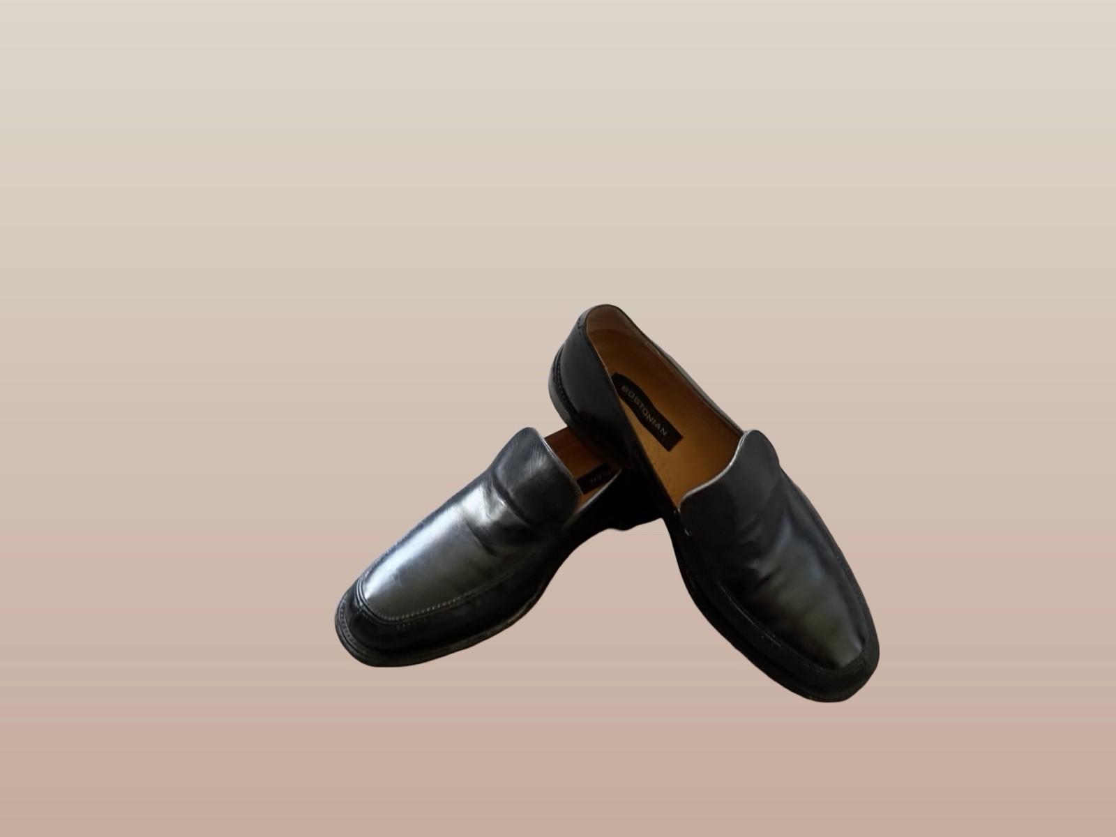 BOSTONIAN MENS MADE IN ITALY LEATHER LOAFERS DRESS SHOES BLACK 12M