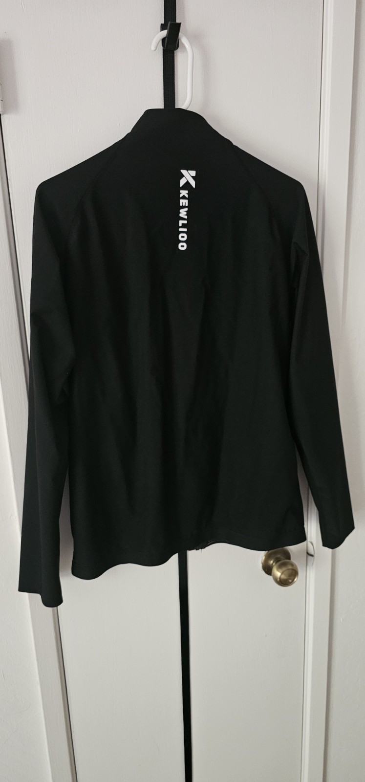 Kewlioo Men’s Black Full Zip Track Jacket Size L Athletic Snug & Tight Fit