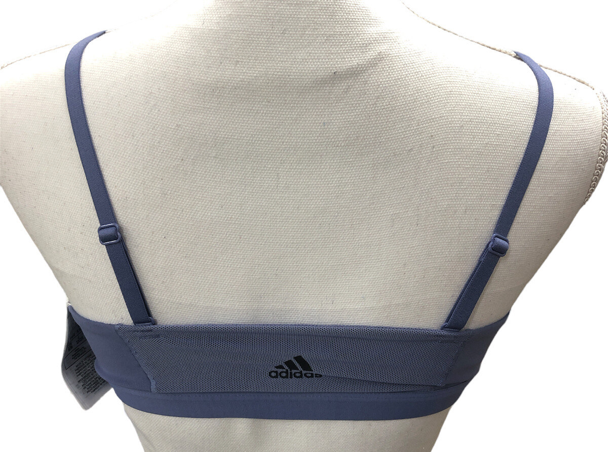 New Adidas Womens All Me 3-Stripes Sports Bra Orbit Violet/Black Choose Size