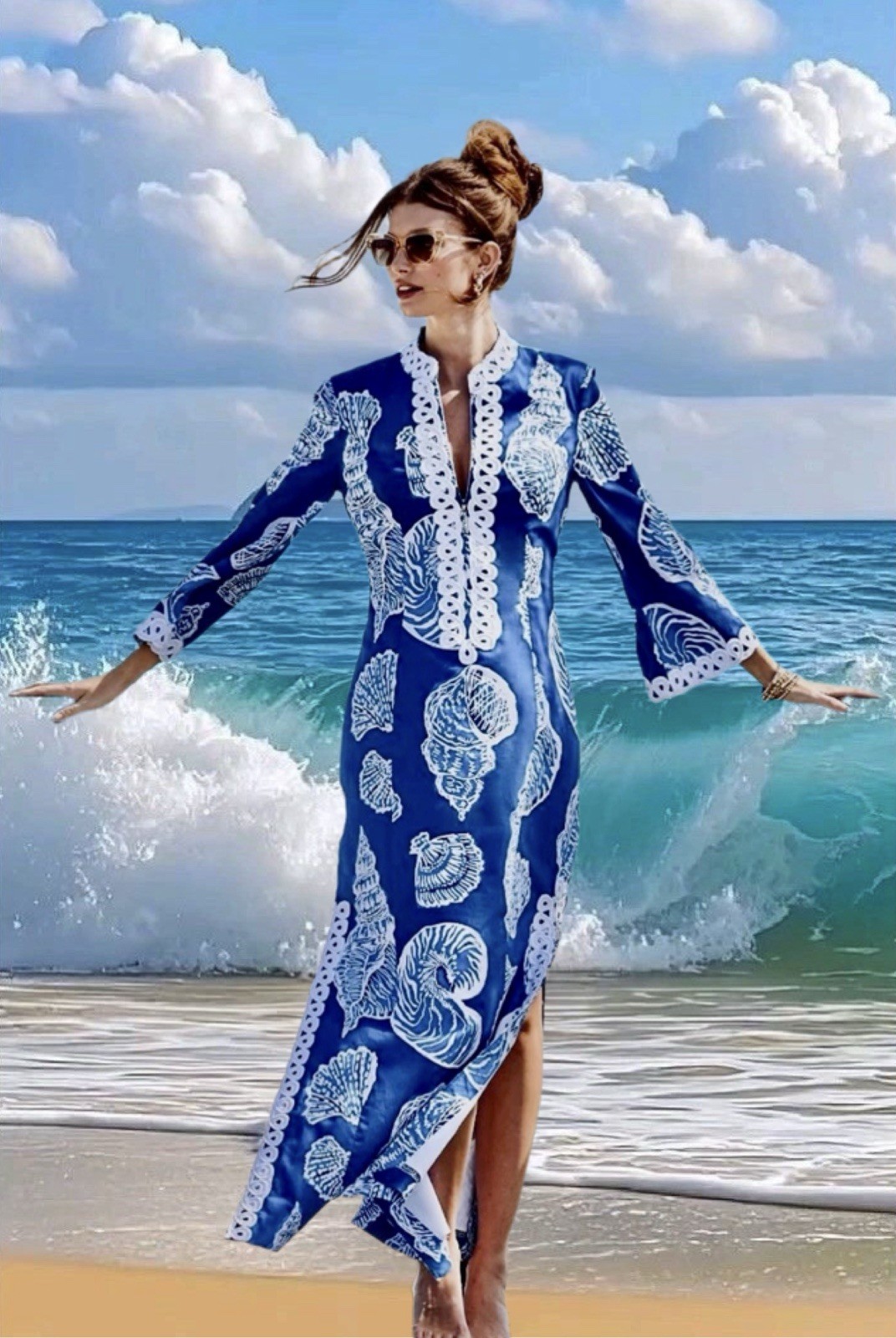 Lilly Pulitzer NWT Shealyn Stretch Maxi Caftan Shell Of A Good Time 🦄 Size 6,16