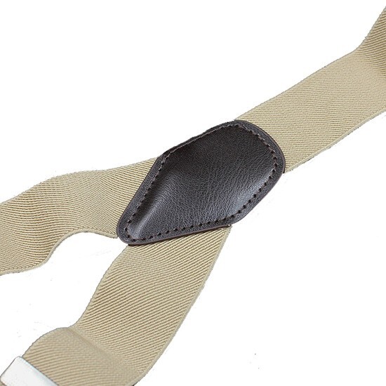 1pc Beige Color Adjustable Button Holes Link 1/3″ Wide Men’s Elastic Suspenders
