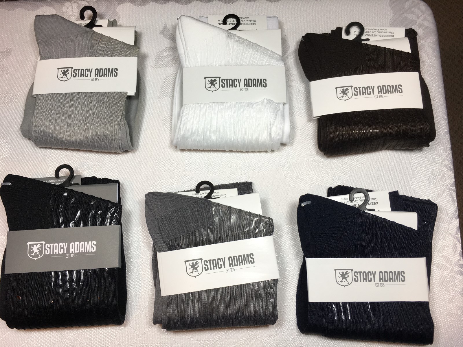 NEW ONE PAIRS STACY ADAMS OVER THE CALF SLICk SILKY RIBBED MEN’S DRESS SOCKS