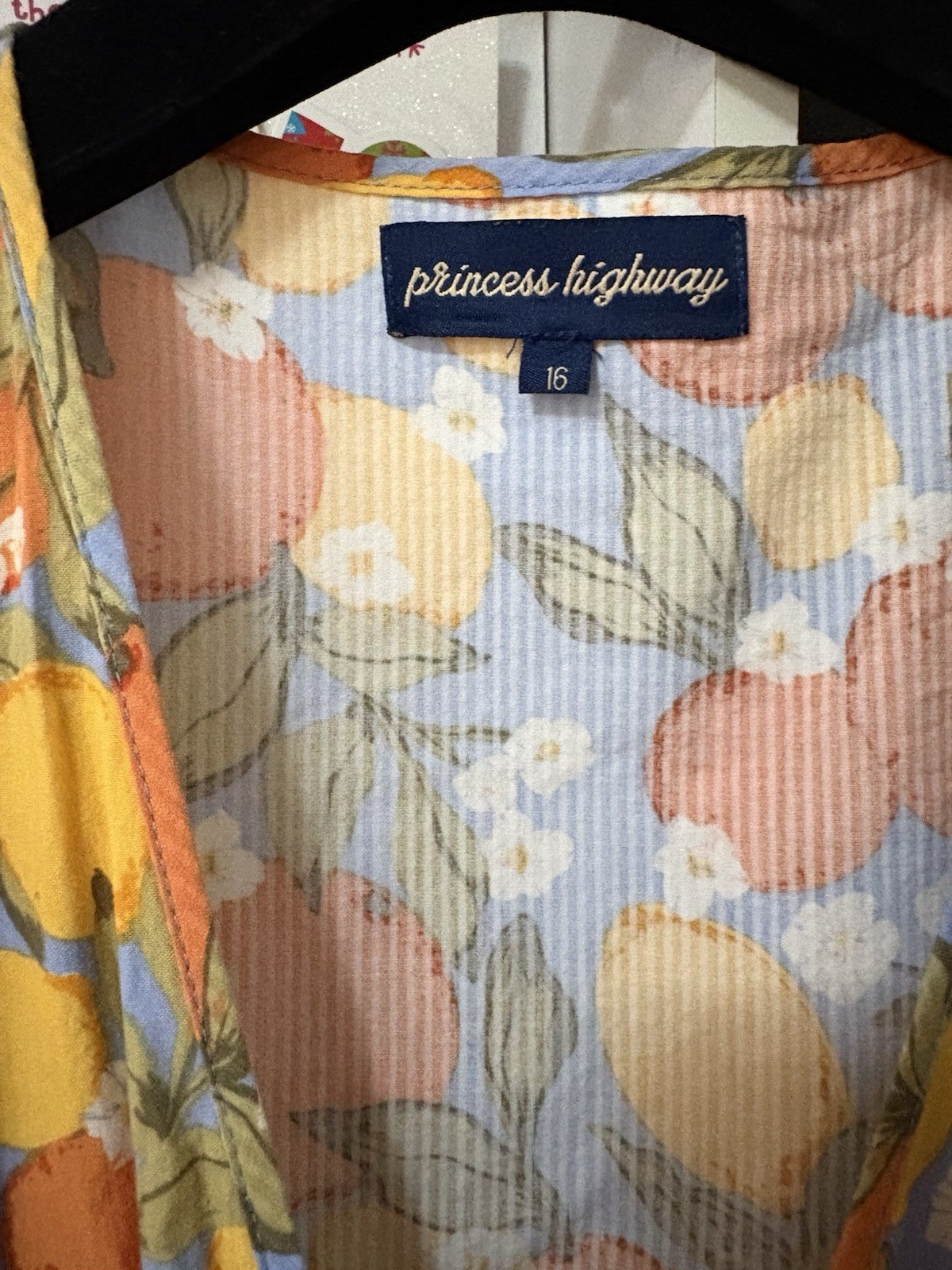 Pretty Sweet & Versatile PRINCESS HIGHWAY Citrus Floral Wrap Dress Size 16