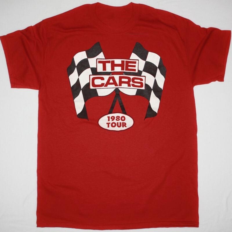 THE CARS Band PANORAMA TOUR 1980 Heavy Cotton Red T Shirt All Size UR355