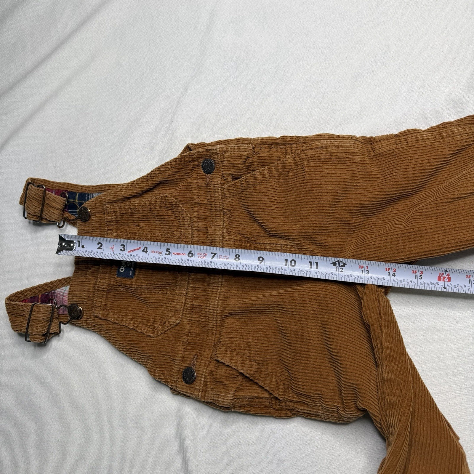 OshKosh B’gosh Baby Overalls Brown Corduroy 2T Infant Boy Girl Snap Legs Vintage