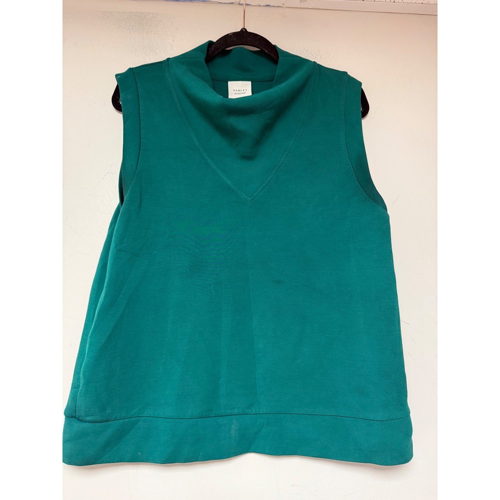 Varley DoubleSoft Sleeveless Sweatshirt Womens Medium Green Good Cowl Neck