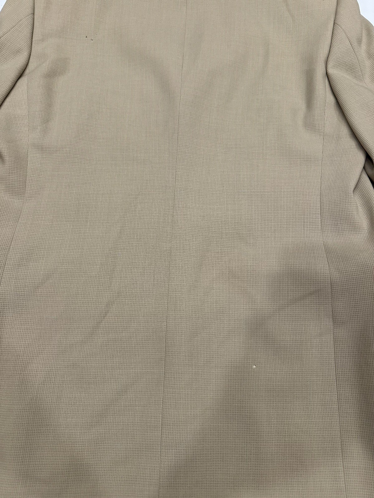 Vintage Murano Italy 100% Worsted Wool Blazer 42L Tan 3-Button Suit Jacket