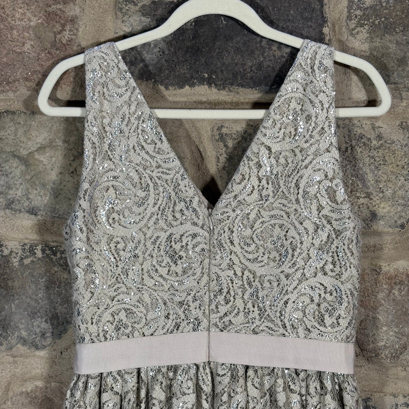 Robert Rodriguez Dress Size 10 Sleeveless Lace Metallic Party Cocktail Formal