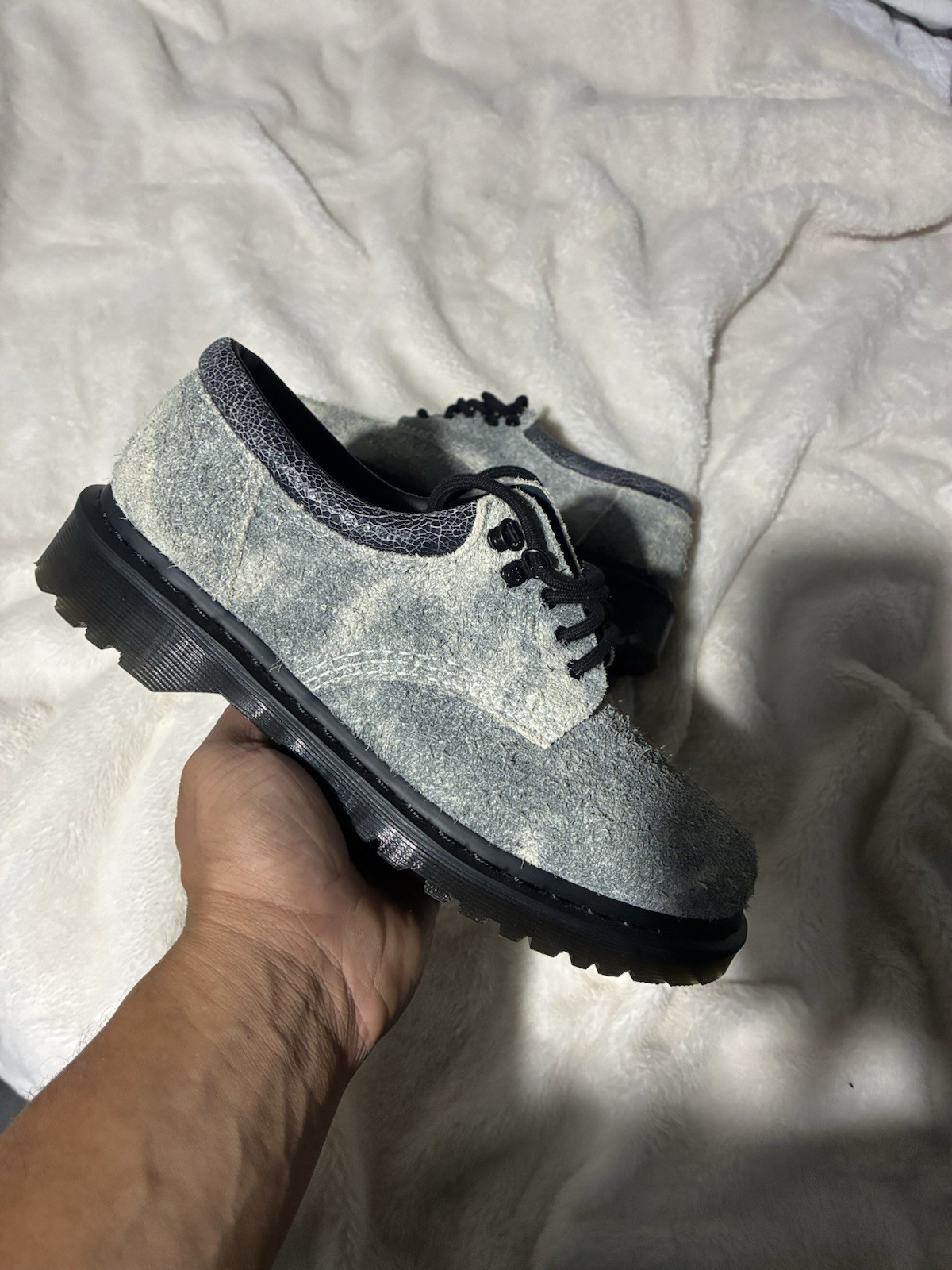 Doc Dr. Martens 8053 Stonewashed Hairy Suede Size 8M/9W New No Box