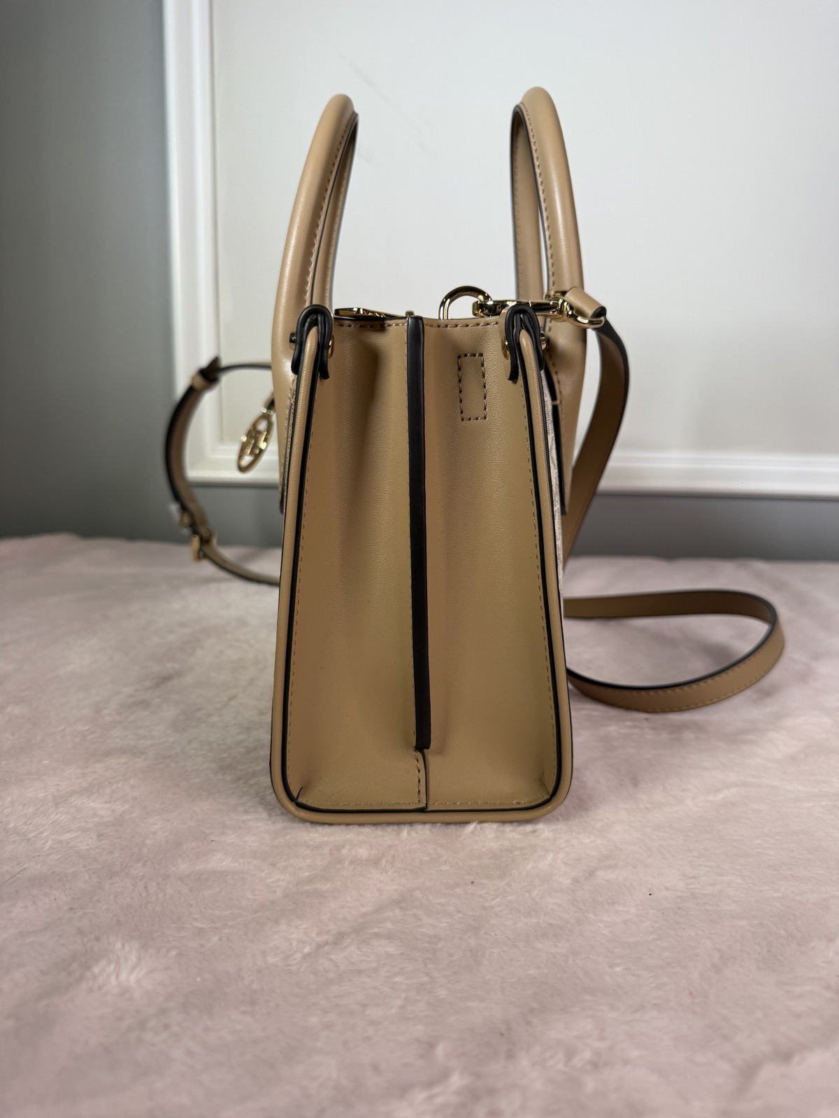 Michael Kors two-tone MK monogram satchel