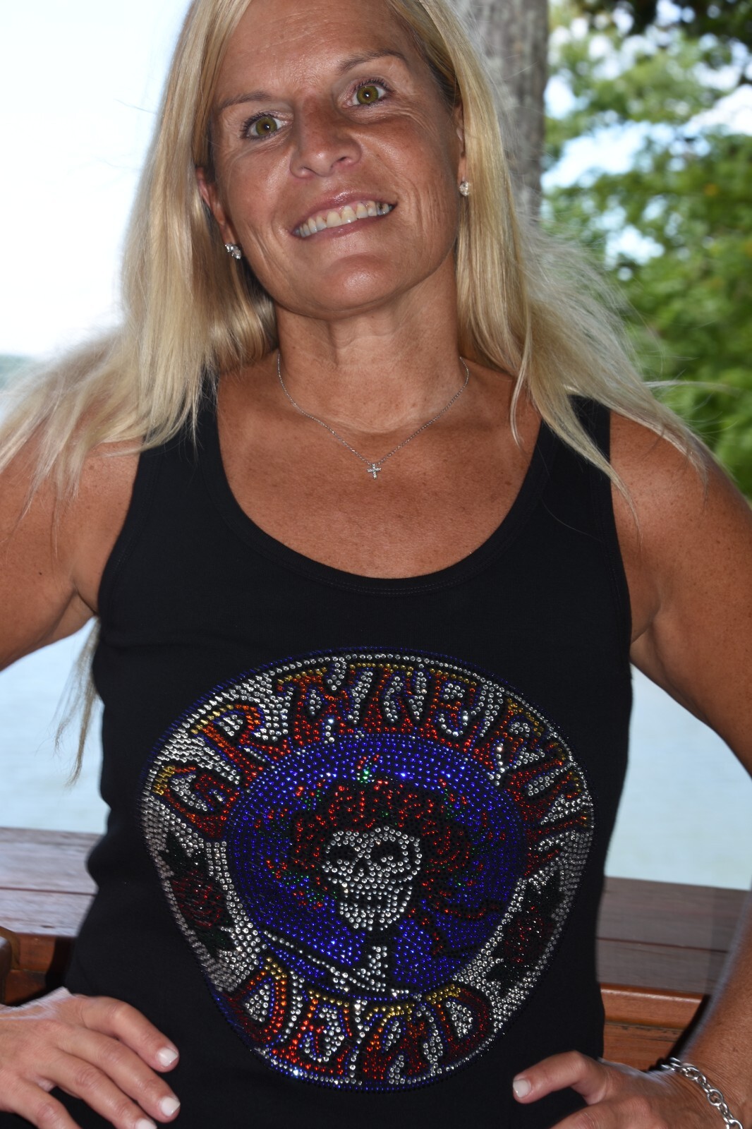 Grateful Dead rhinestone bling shirt tank XS S M L XL XXL 1X 2X 3X 4X5X