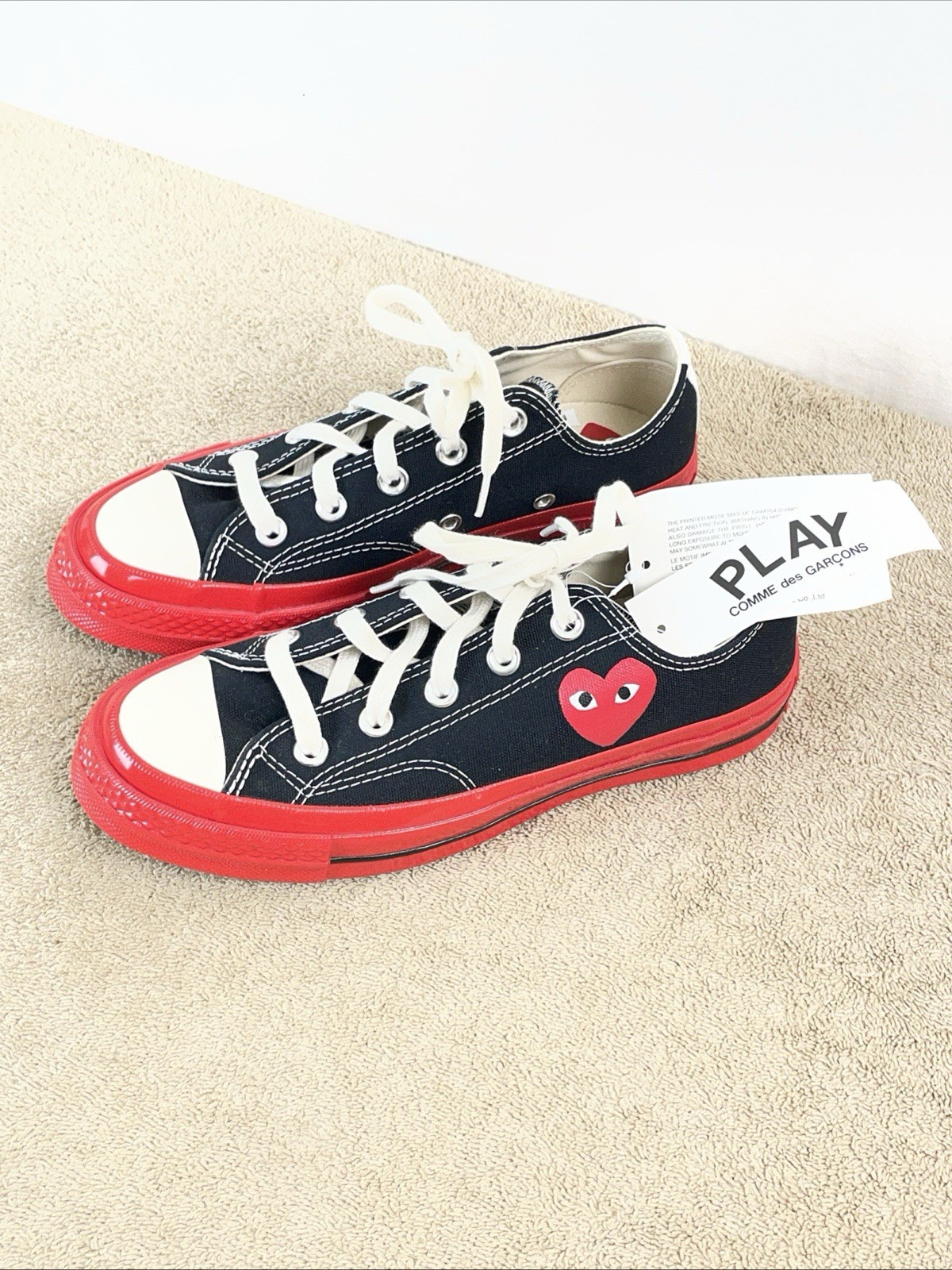 Converse Chuck 70 Play Comme Des Garcons Low Black Sneakers Mens 4 / Womens 6