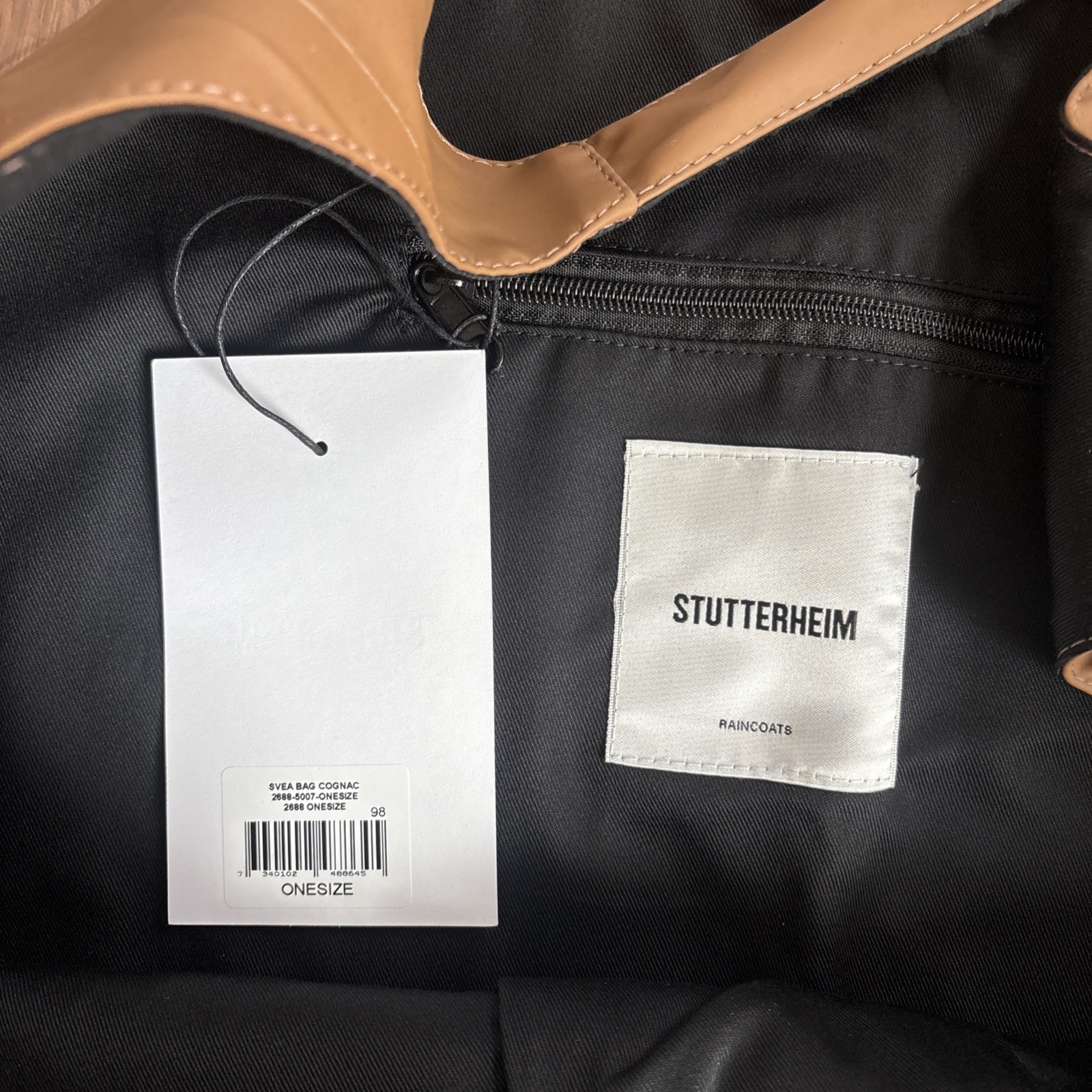 Stutterheim Sweden Svea Tote Bag Cognac Brown new large tote bag