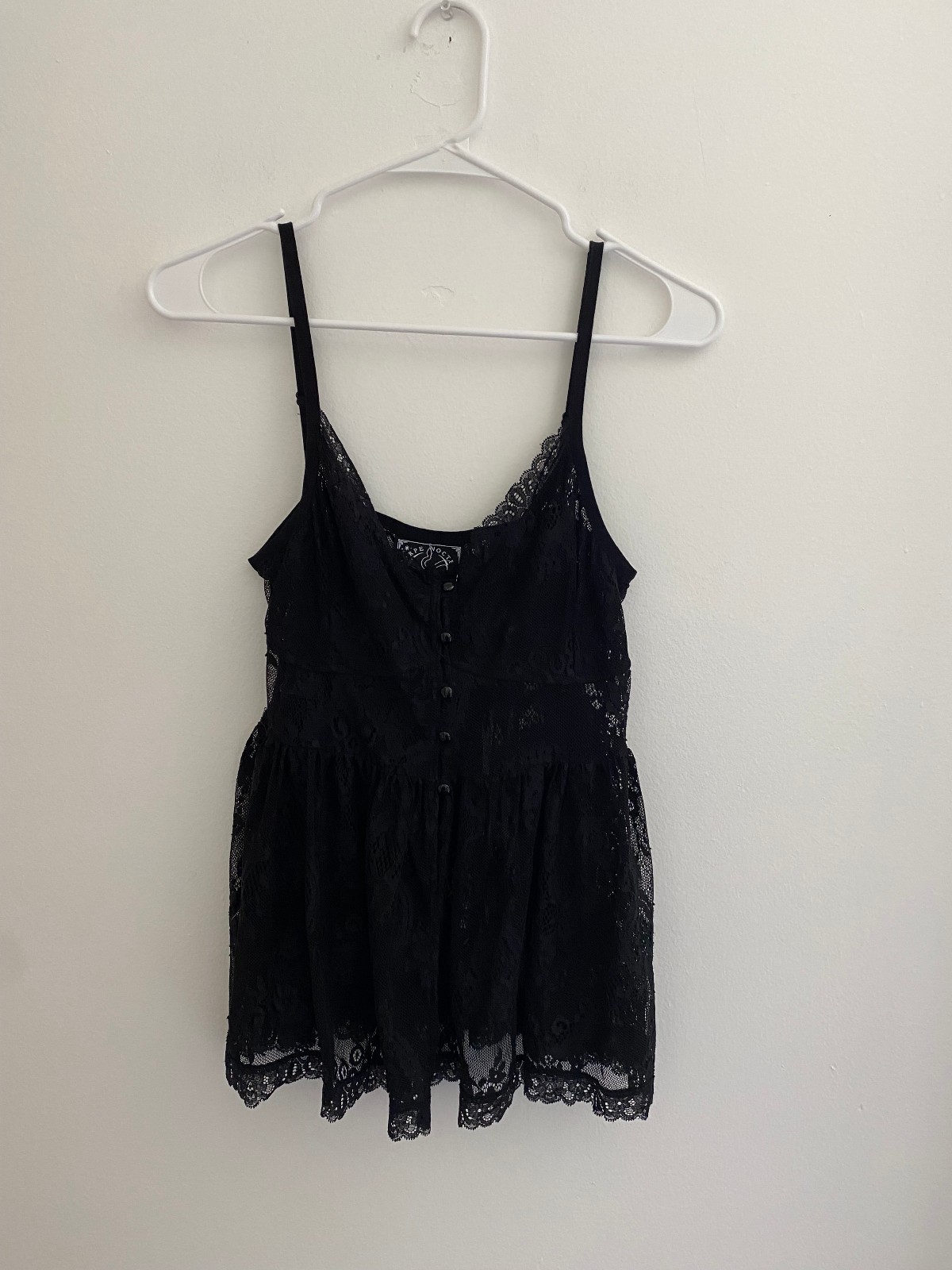 Killstar Carpe Noctem Black Sleeveless Semi Sheer Lace Top sz Medium